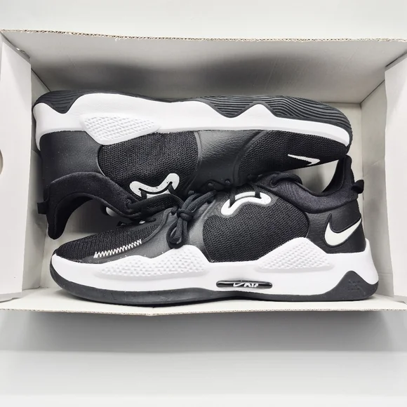 Size 15-Nike Paul George PG 5 TB Team Black White DM5045 001 Basketball Shoes